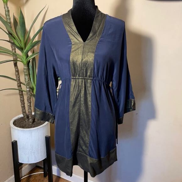 Luxury in Motion Laundry by Design Silk Dress with Flowing Sleeves - Picture 1 of 8